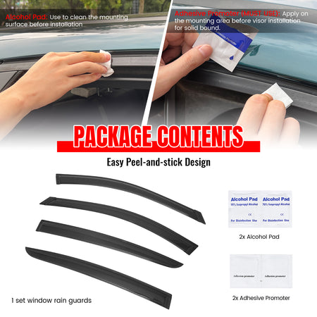 Fits 19-26 Nissan Altima Window Visors Smoke Acrylic Rain Sun Vent Shade 4PC Set