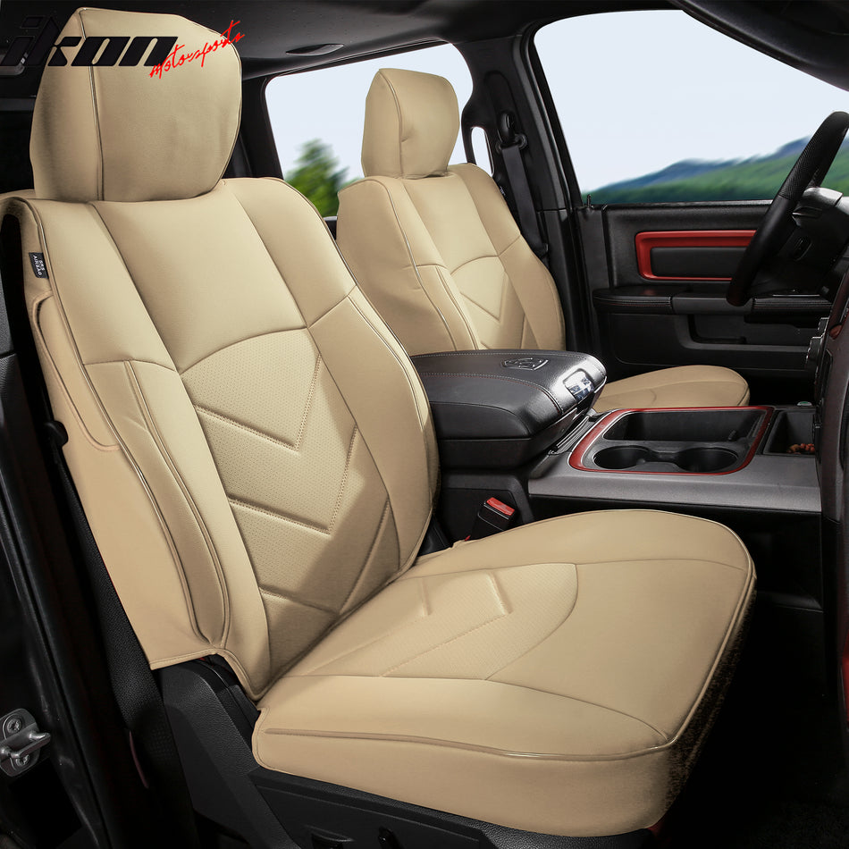 2019-2026 Ram 1500 Crew Cab Pickup Front Seat Covers Protector Beige