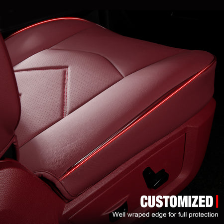 Fits 19-26 Dodge Ram 1500 Crew Cab Pickup Front Row Seat Covers Red Protector