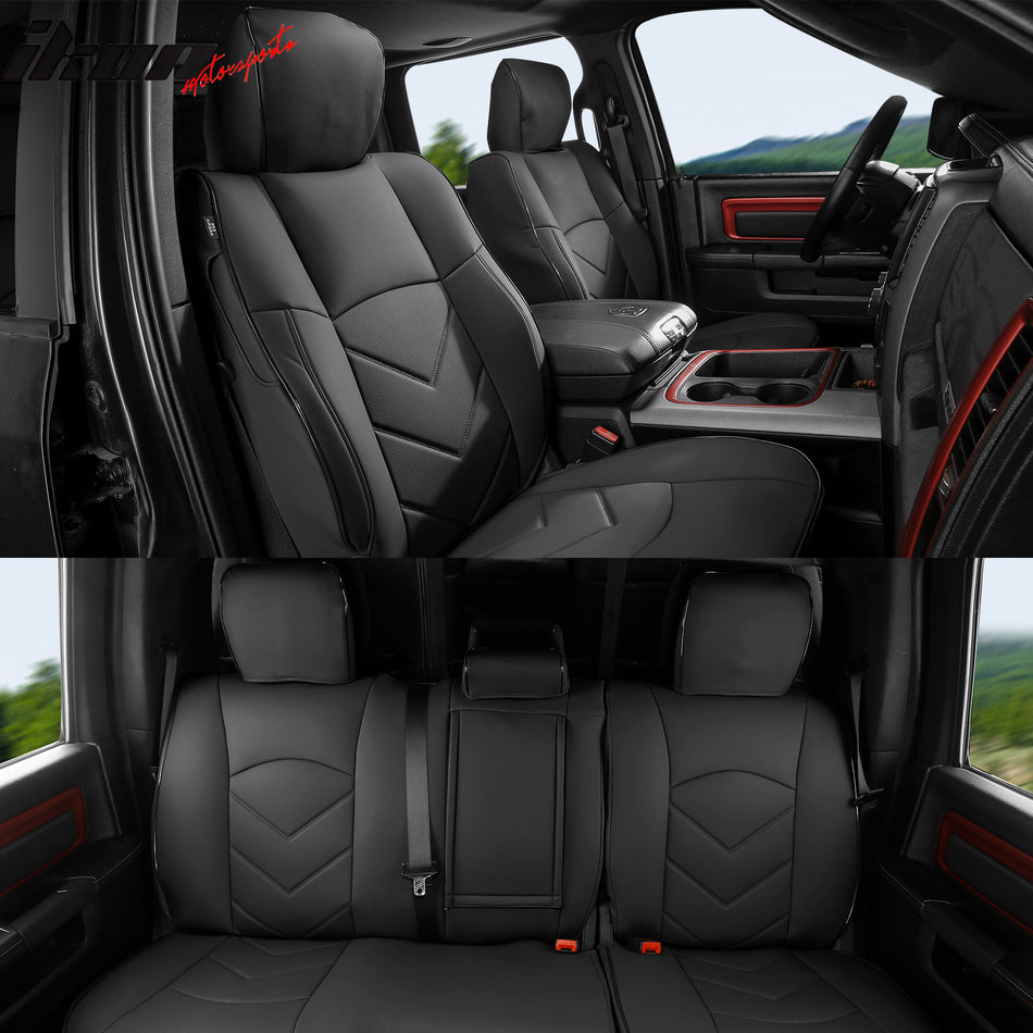 2019-2026 Ram 1500 Crew Cab Pickup Seat Cover Full Set Protector Black
