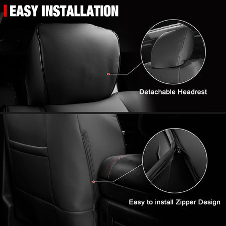 Fits 19-26 Dodge Ram 1500 Crew Cab Pickup Seat Covers Full Set Protector Black