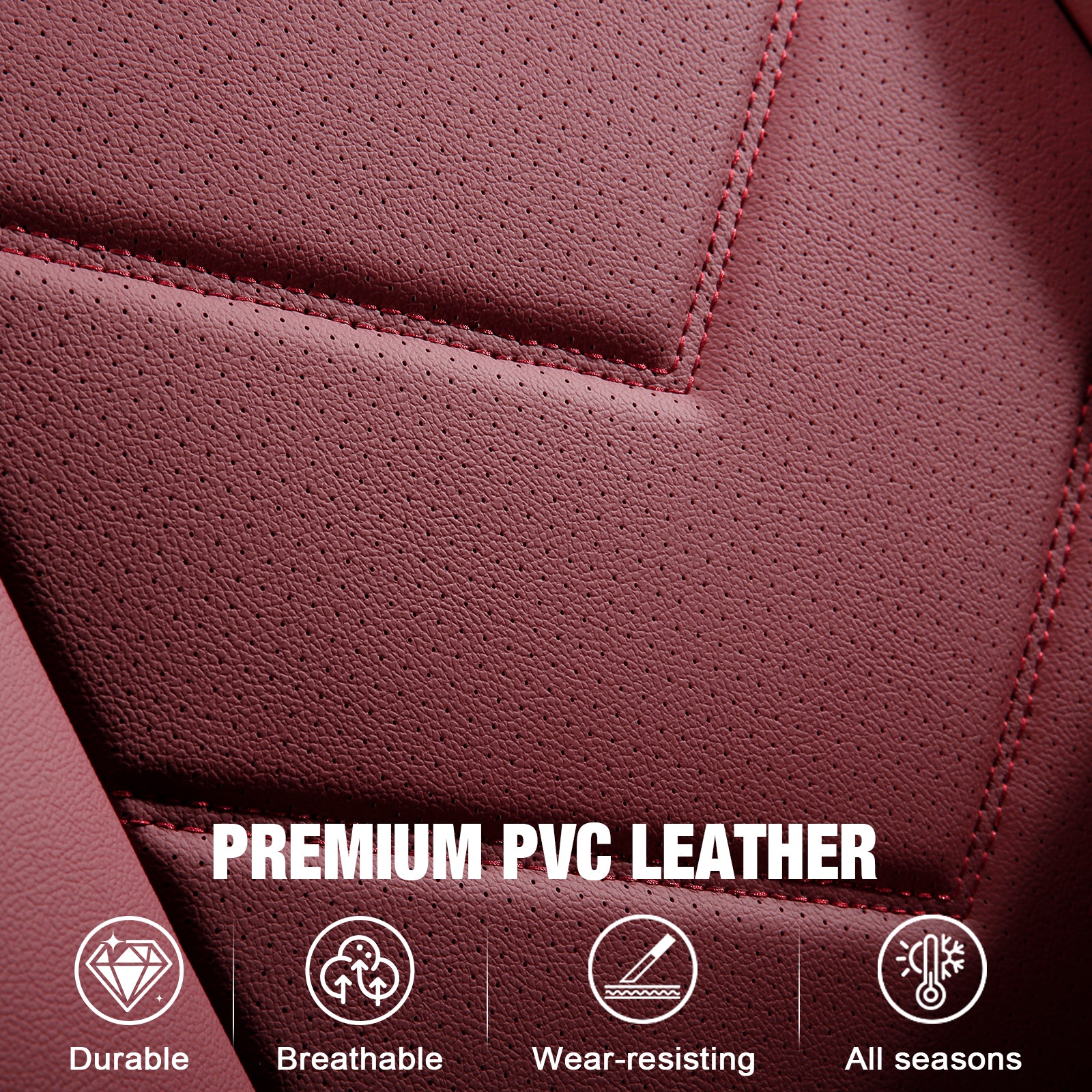 Fits 19-26 Dodge Ram 1500 Crew Cab Pickup Seat Covers Full Set Red Protector