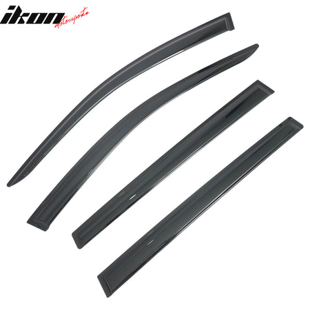 Fits 19-26 Subaru Ascent 4PCS Window Visors Smoke Acrylic Rain Wind Deflectors