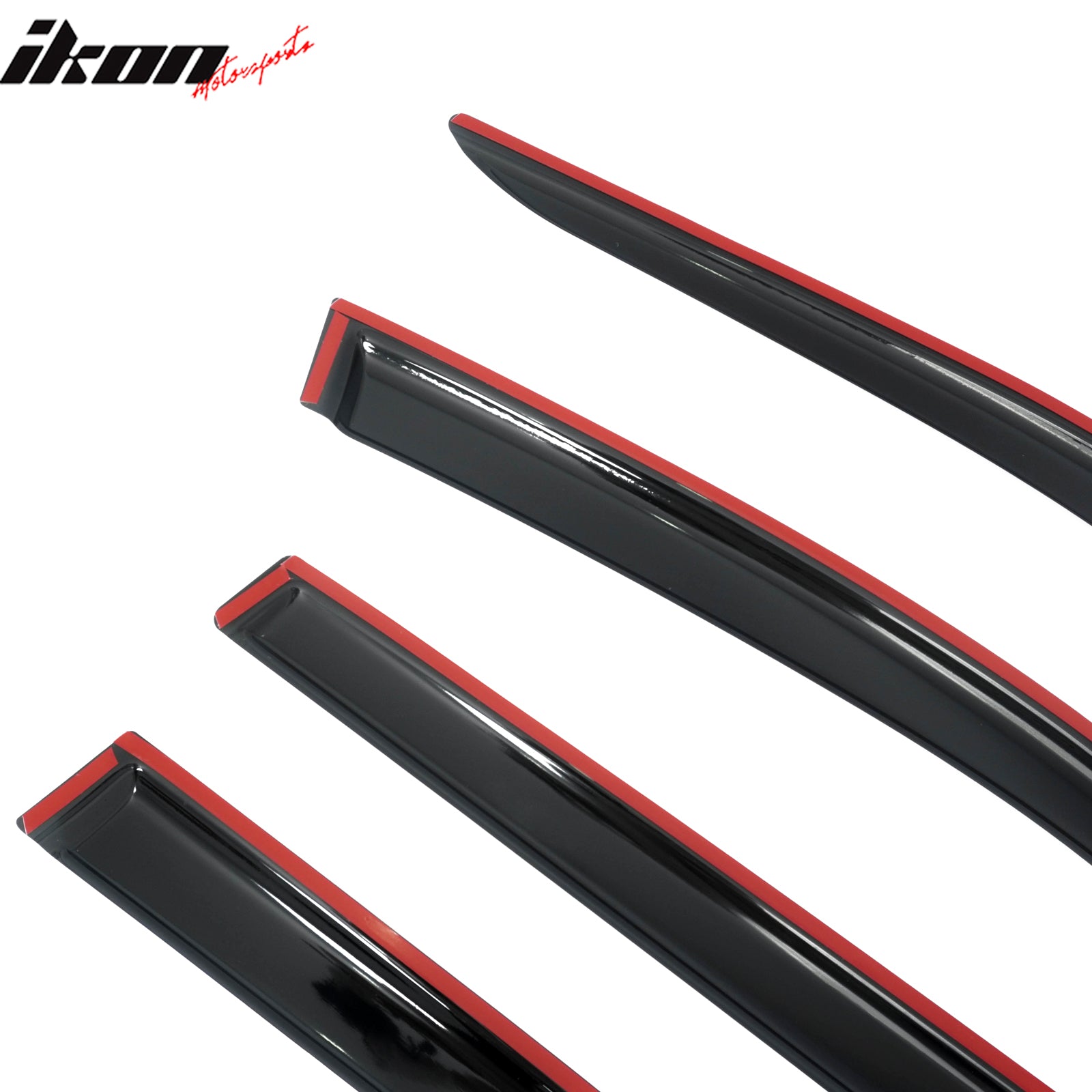 Fits 19-26 Subaru Ascent 4PCS Window Visors Smoke Acrylic Rain Wind Deflectors