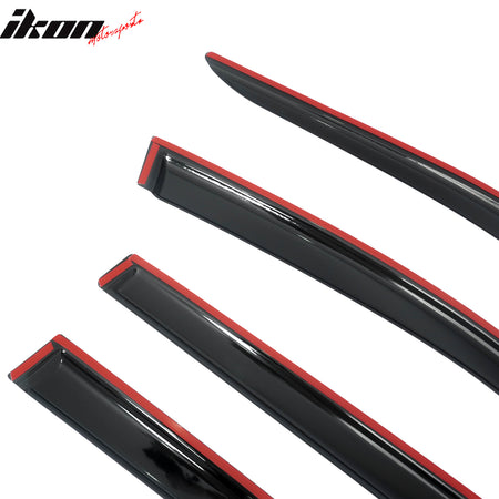 Fits 19-26 Subaru Ascent 4PCS Window Visors Smoke Acrylic Rain Wind Deflectors
