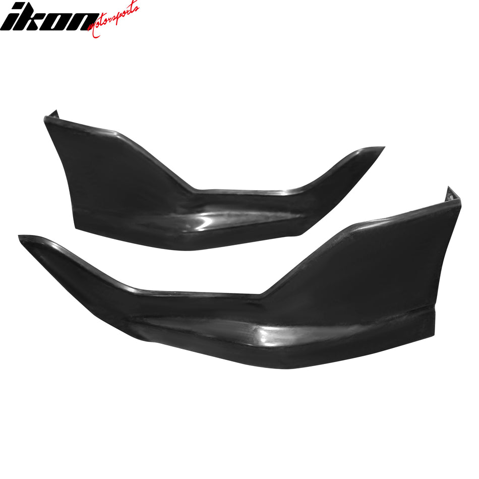 IKON MOTORSPORTS Rear Aprons, Compatible with 2019-2026 Toyota Corolla Hatchback, Unpainted Black PU Polyurethane Rear Bumper Lip Lower Side Spat Valance Winglet Canard Protector 2PCS