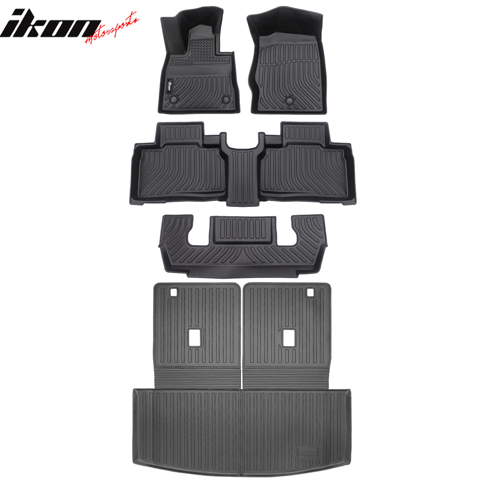 2020-2021 Ford Explorer 6 Seats TPE Floor Mats Liner+ Trunk Mat w/ Backrest Mat