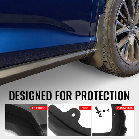Fits 20-22 Lexus RX350 RX450h Front & Rear Fender Mud Flaps Splash Guards PP