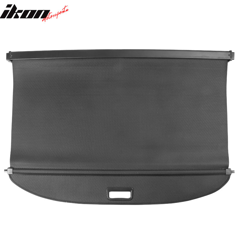 IKON MOTORSPORTS, Rear Cargo Cover Compatible With 2020-2022 Tesla Model Y, Retractable Rear Trunk Security Cargo Cover PVC & Aluminum Alloy