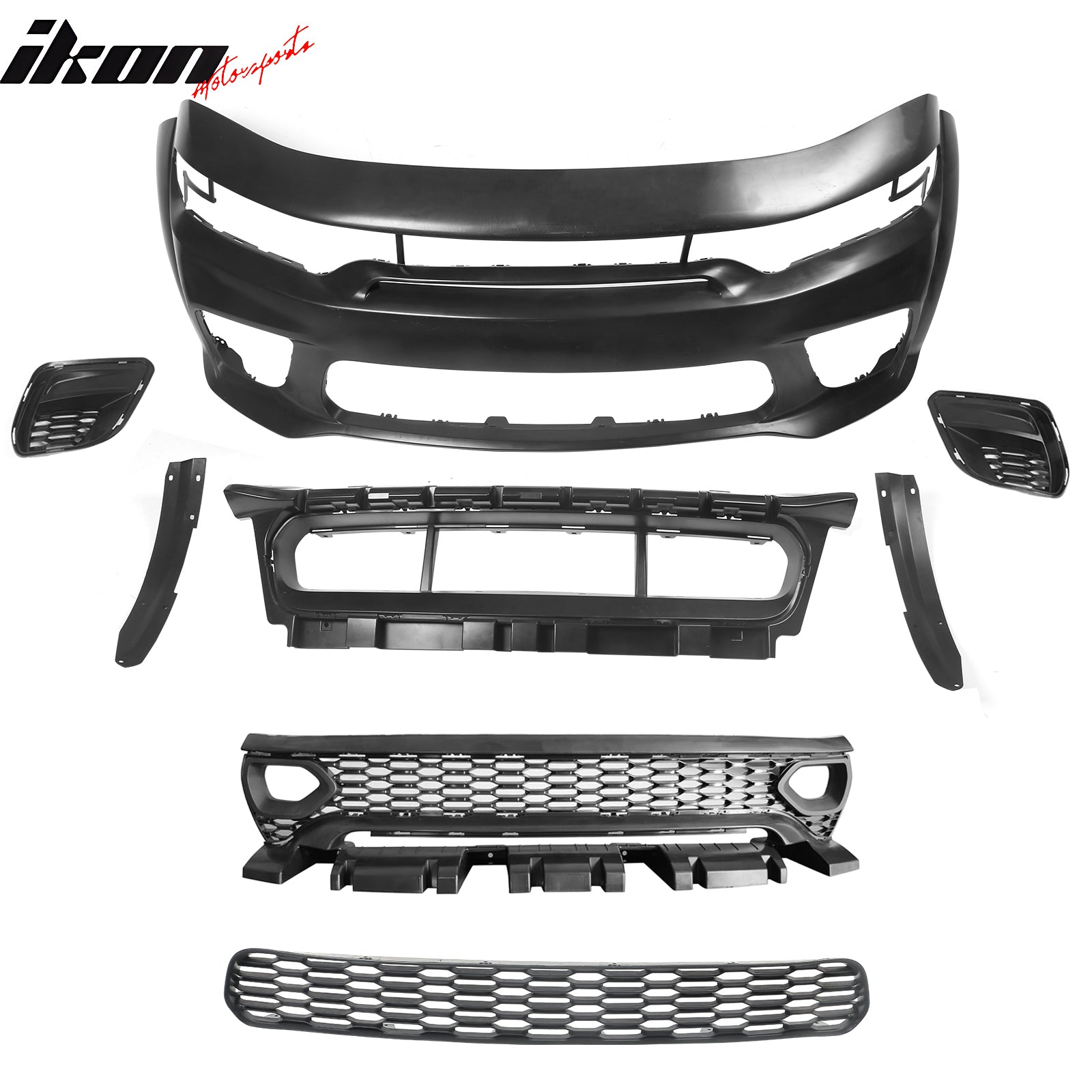 Fits 20-23 Charger Widebody Front Bumper Assembly Replacement W/ SRT Grilles