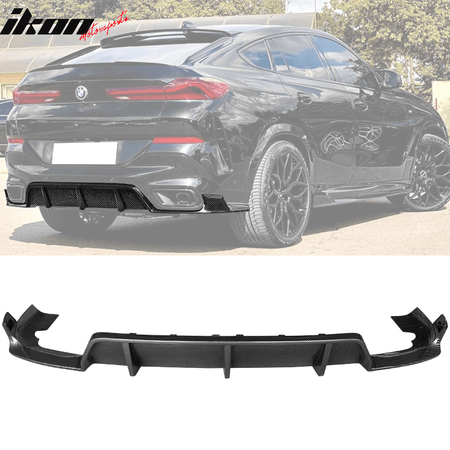 2020 - 2023 Bmw G06 X6 Ikon Style Gloss Black Rear Bumper Diffuser - ppCarbon Fiber PrintIkon Motorsports