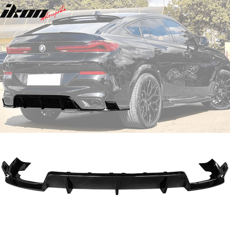 2020 - 2023 Bmw G06 X6 Ikon Style Gloss Black Rear Bumper Diffuser - ppGloss BlackIkon Motorsports