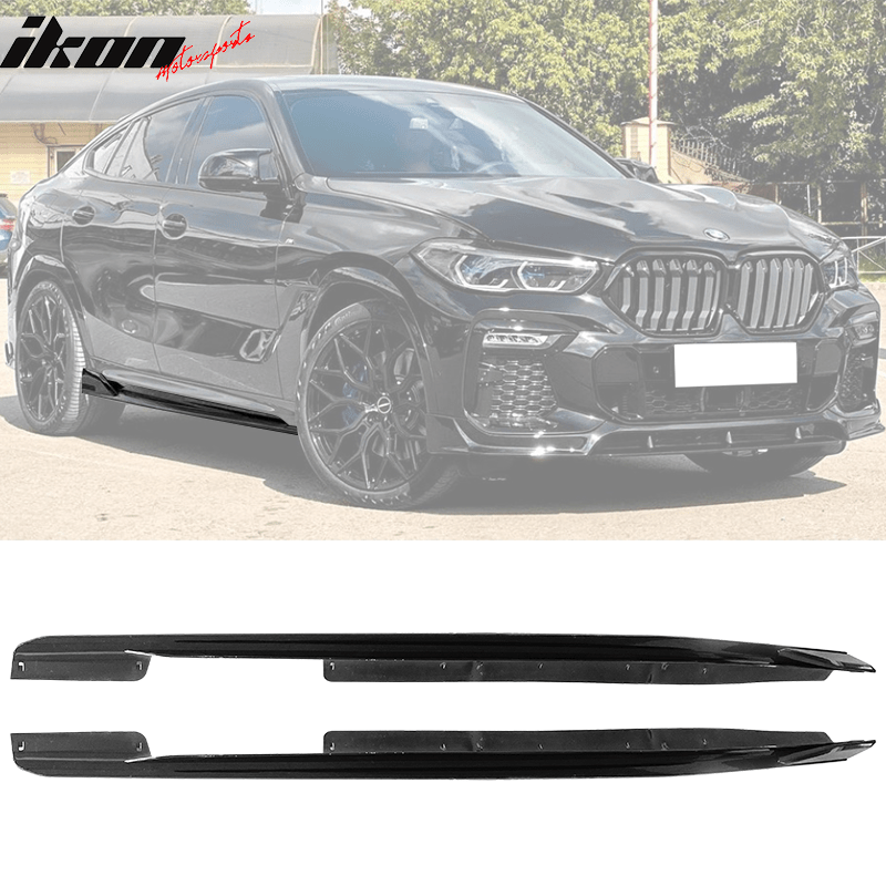 2020 - 2023 Bmw G06 X6 M Sport Ikon Side Skirts pp Carbon Fiber PrintGloss BlackIkon Motorsports