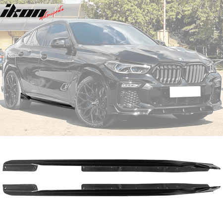 2020 - 2023 Bmw G06 X6 M Sport Ikon Side Skirts pp Carbon Fiber PrintGloss BlackIkon Motorsports