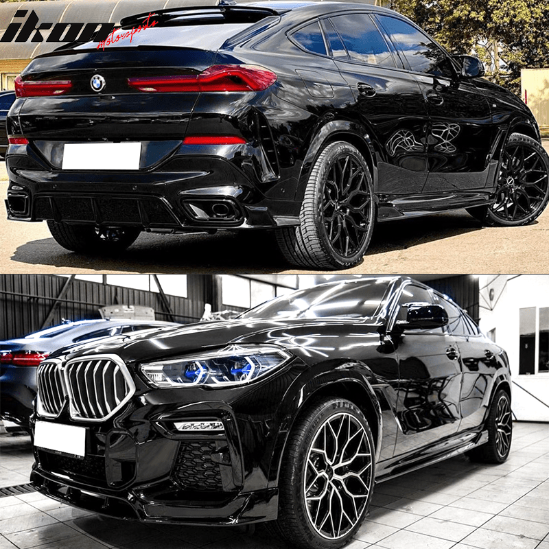 2020 - 2023 Bmw G06 X6 M Sport Ikon Side Skirts pp Carbon Fiber PrintGloss BlackIkon Motorsports
