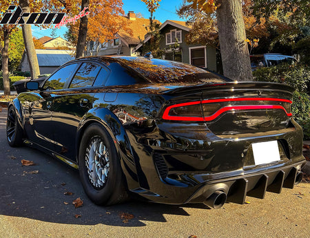 IKON V2 Style Matte Black Rear Diffuser For 2020-2023 Dodge Charger Widebody – 2-Piece
