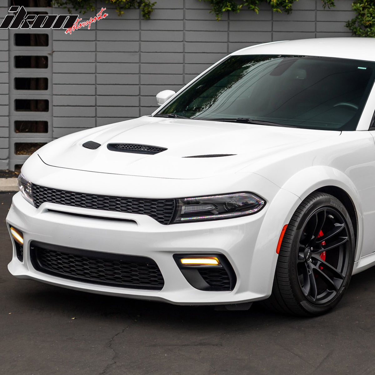 Fits 20-23 Dodge Charger Widebody Daytime Running Light DRL LED Foglight Covers Ikon Motorsports Fits 20-23 Dodge Charger Widebody Daytime Running Light DRL LED Foglight Covers Ikon Motorsports
