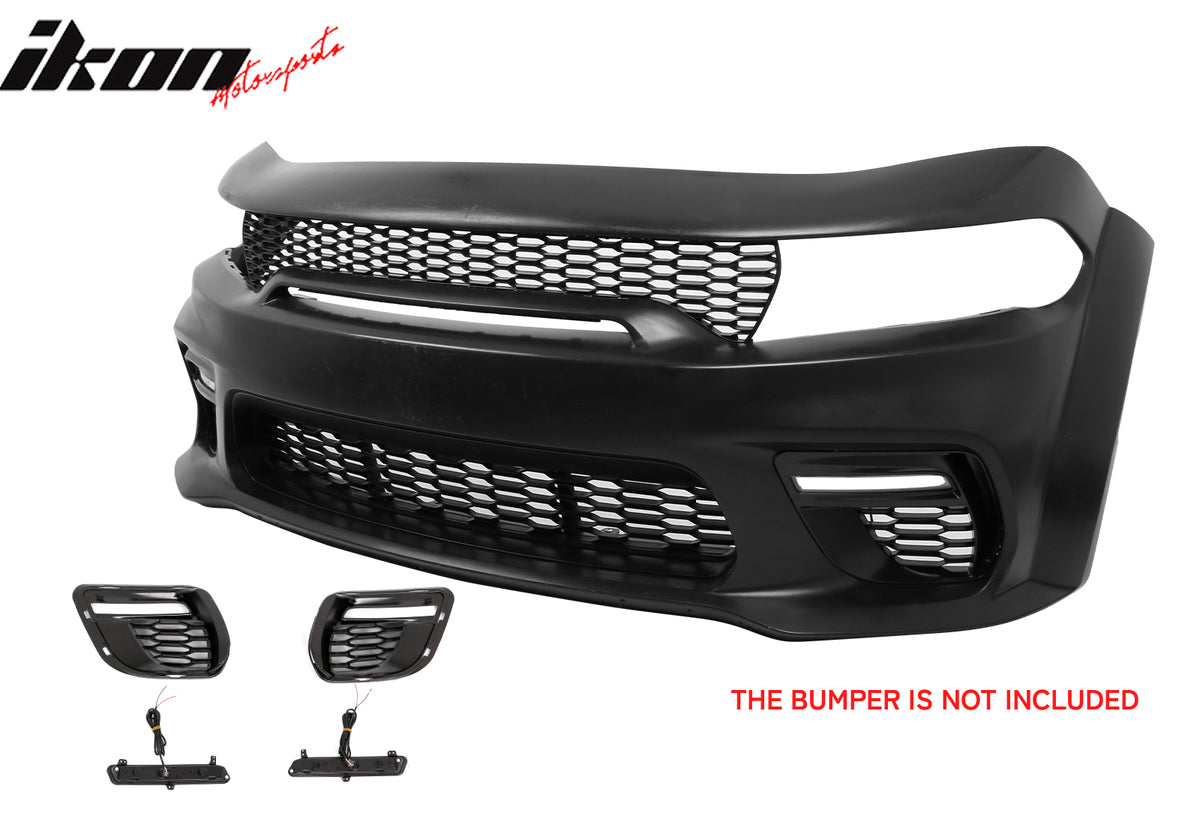 Fits 20-23 Dodge Charger Widebody Daytime Running Light DRL LED Foglight Covers Ikon Motorsports Fits 20-23 Dodge Charger Widebody Daytime Running Light DRL LED Foglight Covers Ikon Motorsports