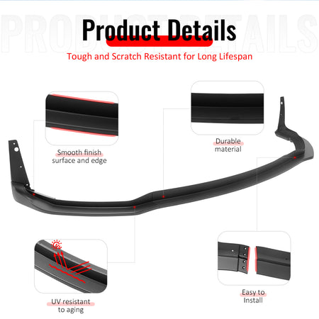 For 20-23 Dodge Charger Widebody IKON Style ABS Front Bumper Lip Matte Black 7PC