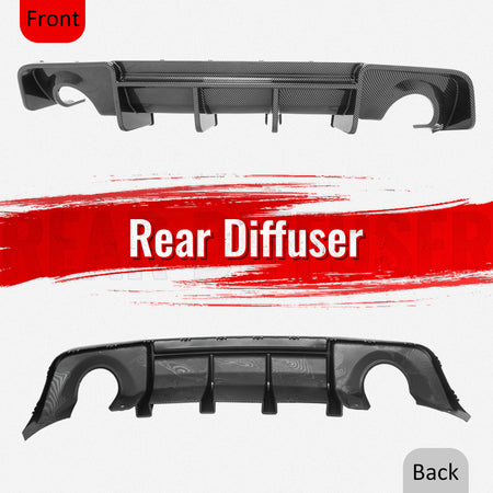 Fits 20-23 Dodge Charger Widebody Rear Bumper Diffuser Carbon Fiber Print Lip