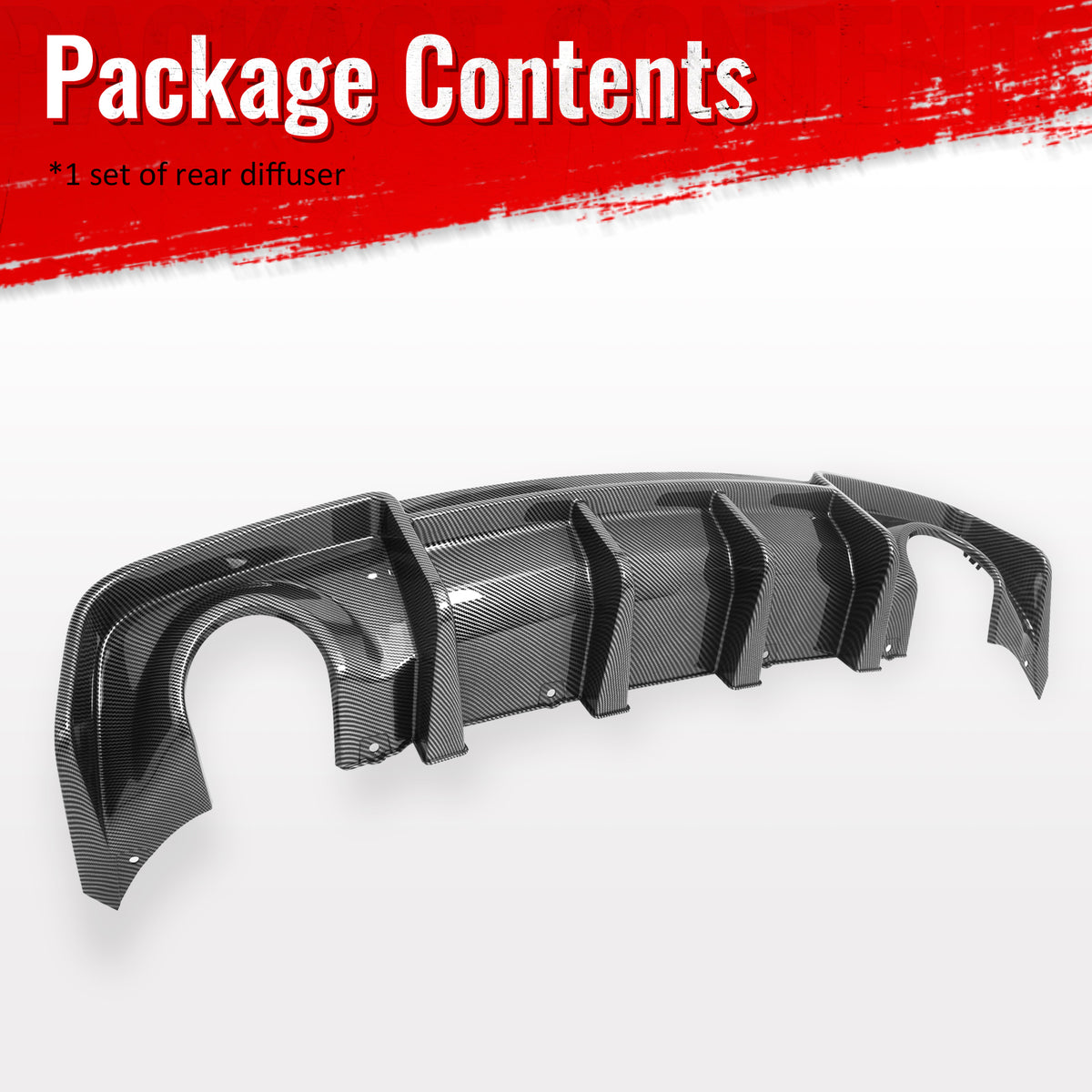 Fits 20-23 Dodge Charger Widebody Rear Bumper Diffuser Carbon Fiber Print Lip