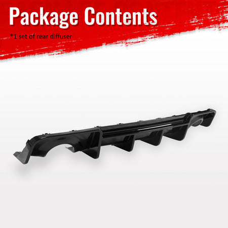 Fits 20-23 Dodge Charger Widebody Rear Bumper Lip Diffuser Gloss Black Splitter
