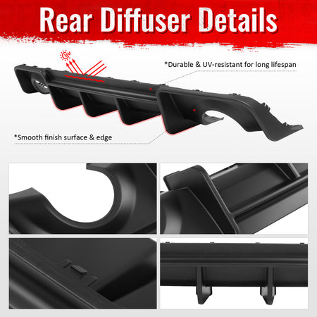 Fits 20-23 Dodge Charger Widebody Rear Bumper Lip Diffuser Matte Black Splitter