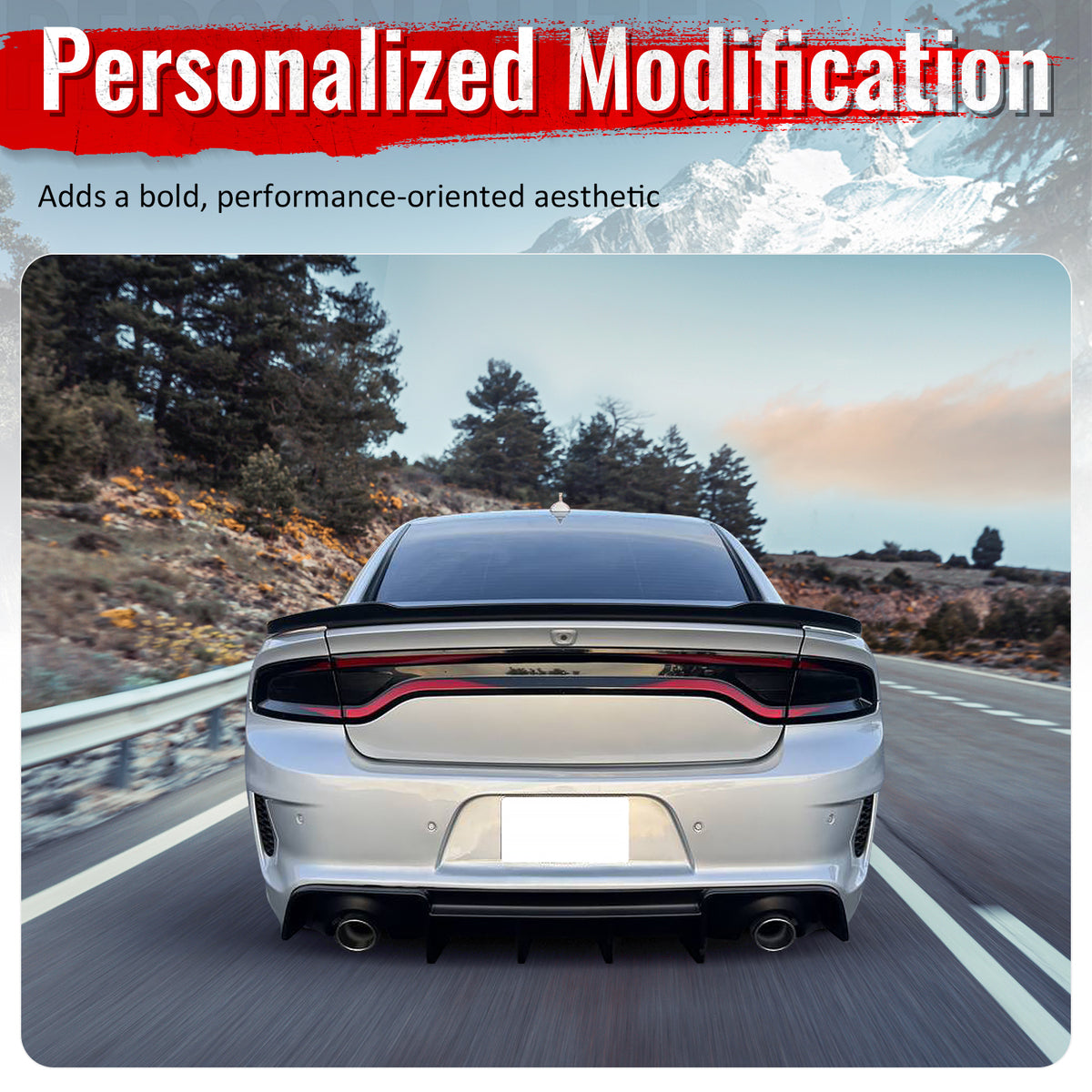 Fits 20-23 Dodge Charger Widebody Rear Bumper Lip Diffuser Matte Black Splitter