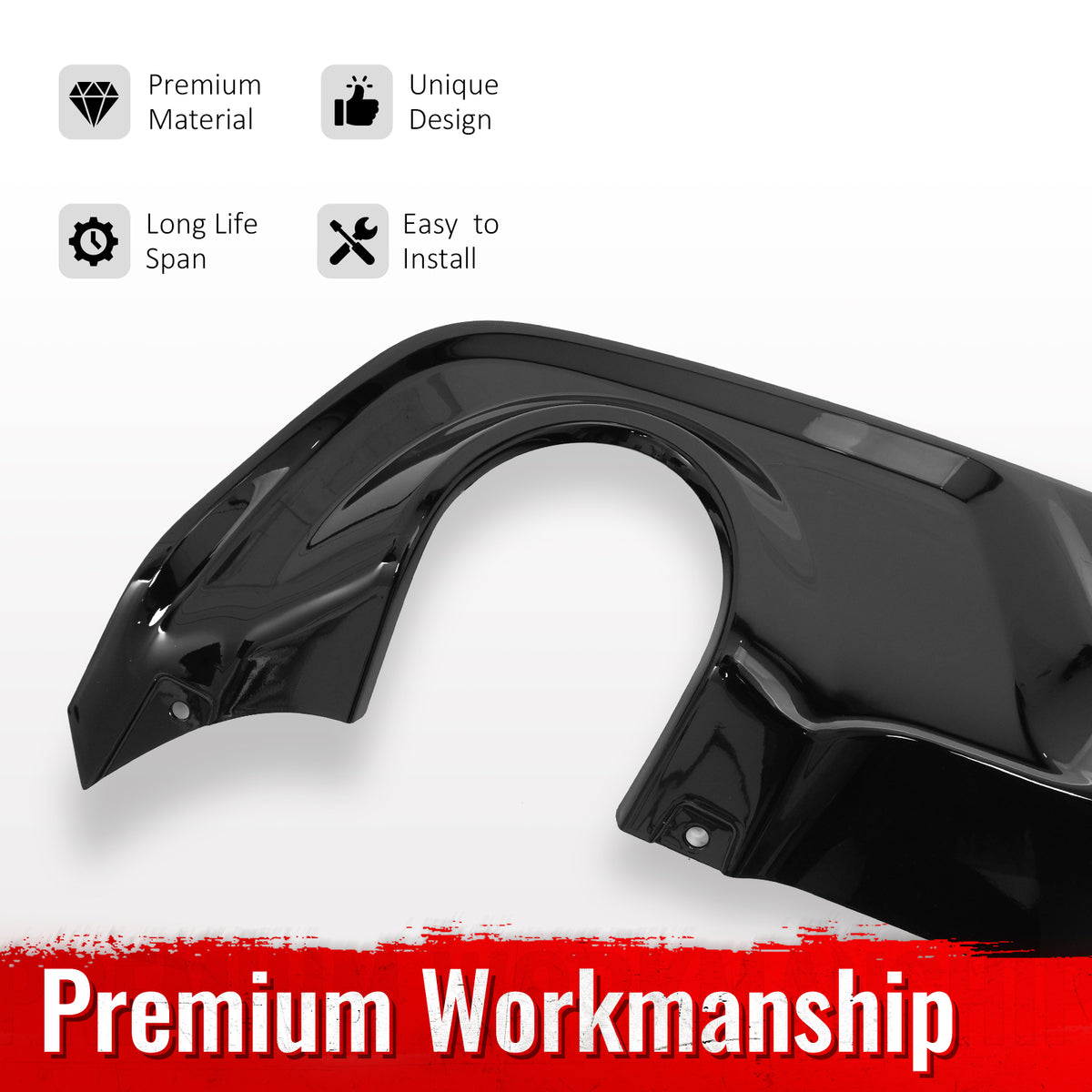 Fits 20-23 Dodge Charger Widebody Rear Bumper Diffuser OE Style Lip Gloss Black