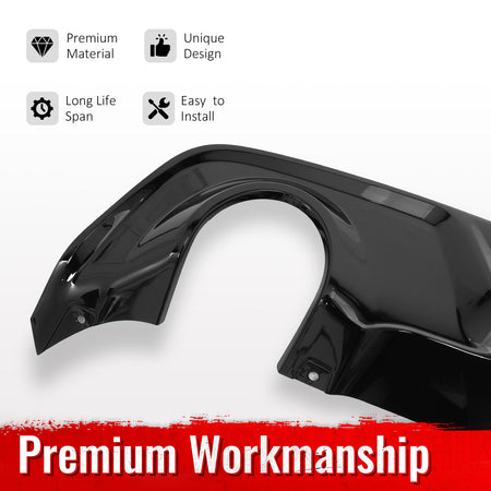 Fits 20-23 Dodge Charger Widebody Rear Bumper Diffuser OE Style Lip Gloss Black