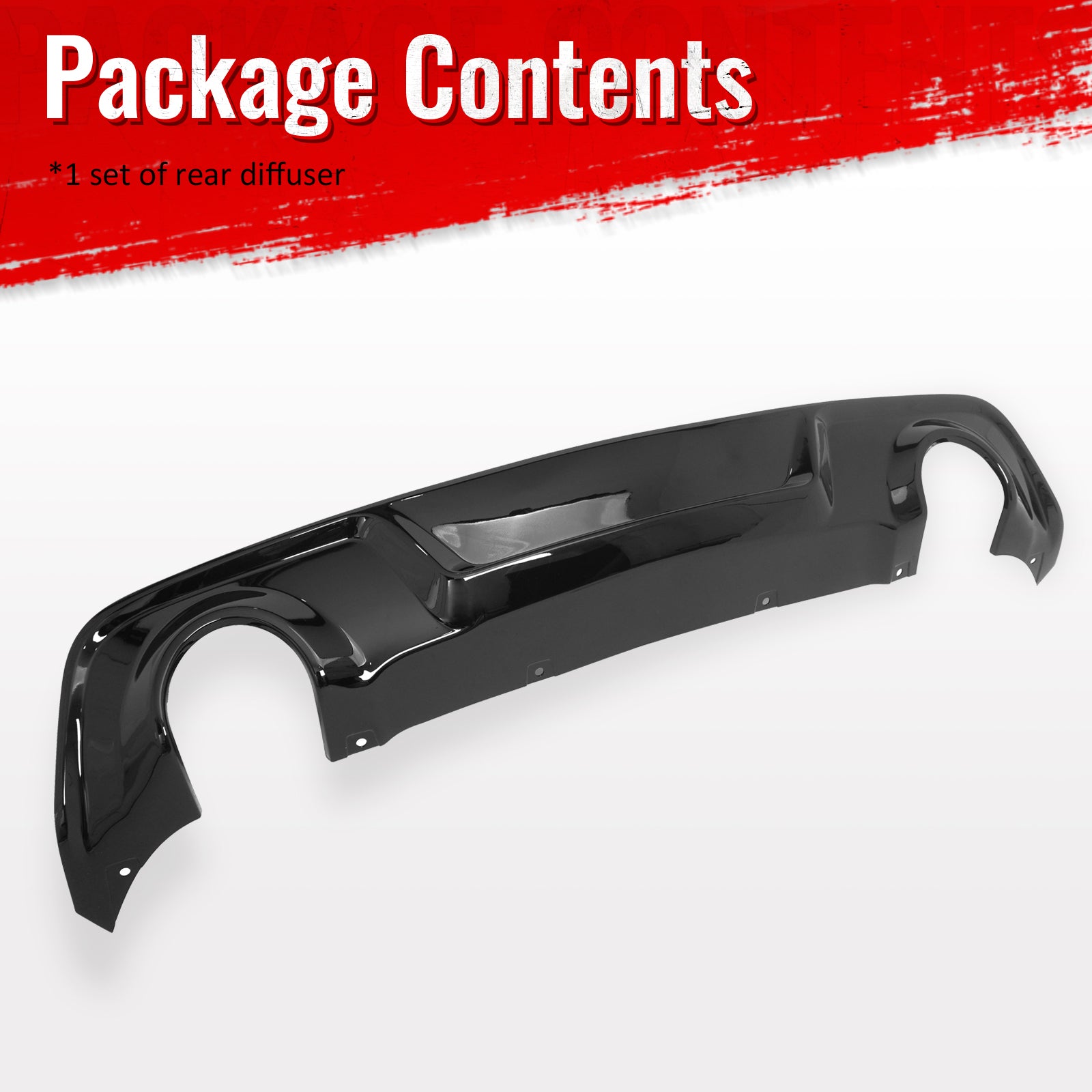 Fits 20-23 Dodge Charger Widebody Rear Bumper Diffuser OE Style Lip Gloss Black