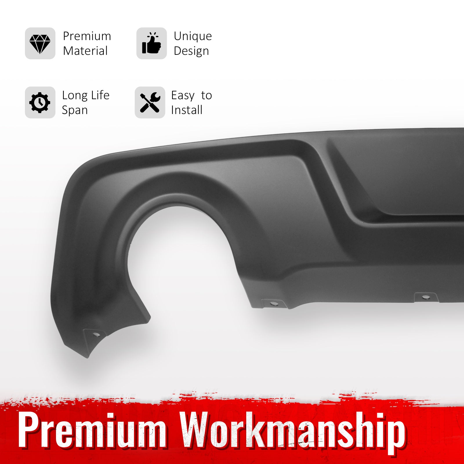 Fits 20-23 Dodge Charger Widebody Rear Bumper Diffuser OE Style Lip Matte Black