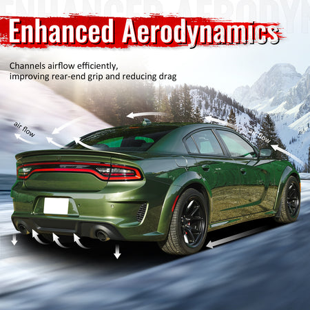 Fits 20-23 Dodge Charger Widebody Rear Bumper Diffuser OE Style Lip Matte Black