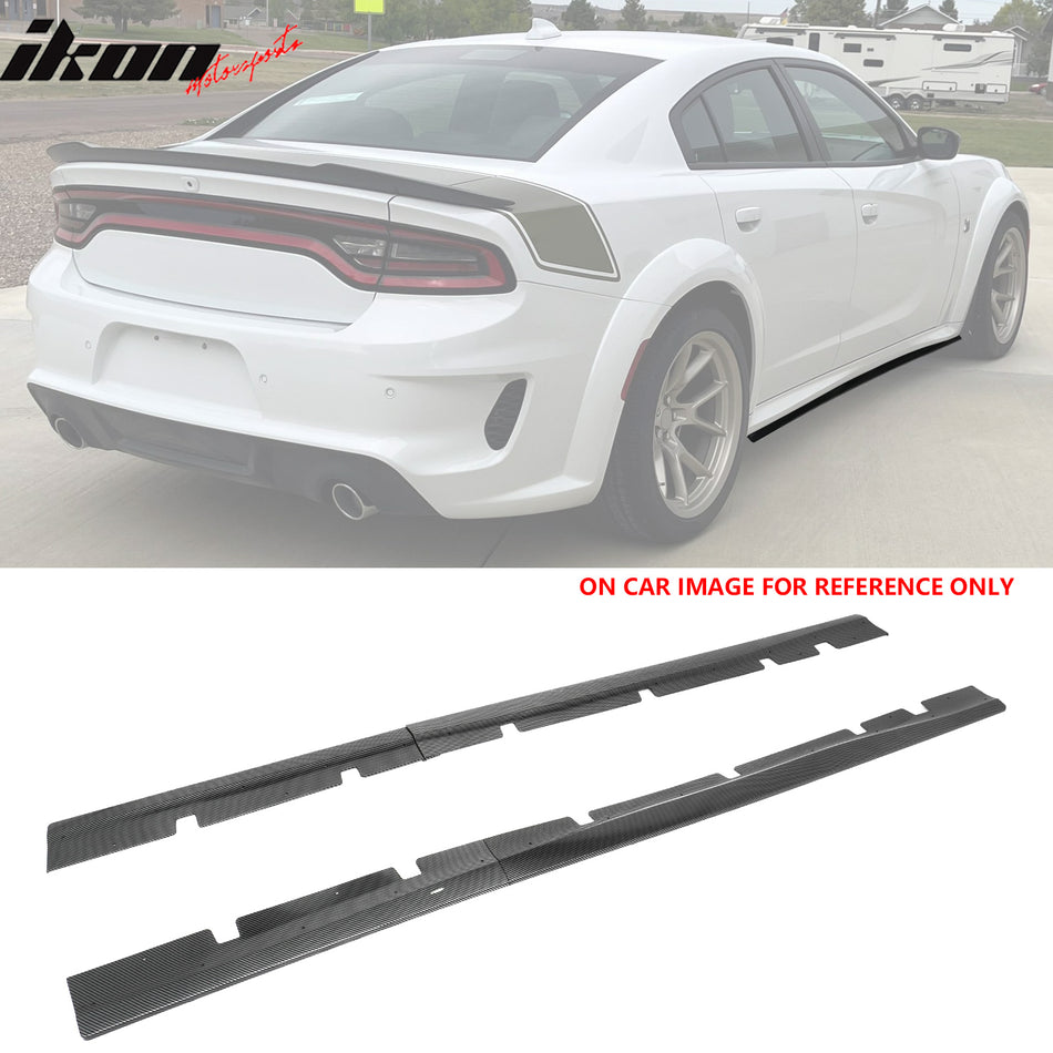 20-23 Dodge Charger Widebody Side Skirts Carbon Fiber Print Extension