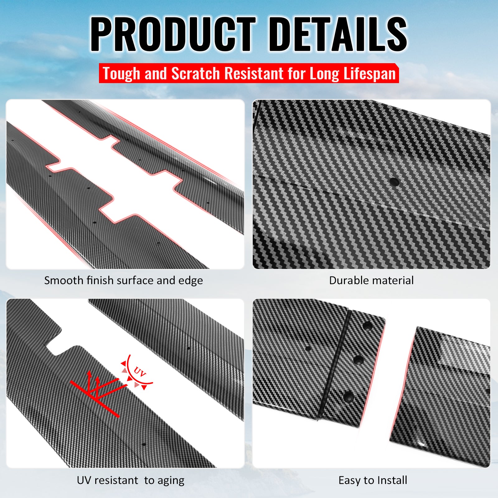 Fits 20-23 Dodge Charger Widebody Side Skirts Carbon Fiber Print Rocker Panel