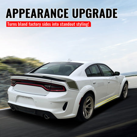 Fits 20-23 Dodge Charger Widebody Side Skirts Carbon Fiber Print Rocker Panel