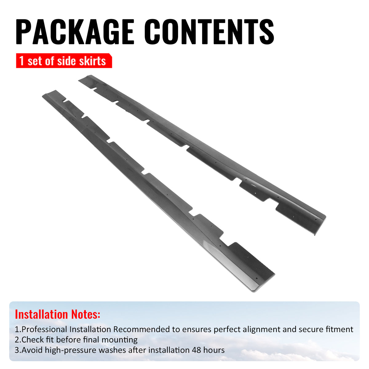 Fits 20-23 Dodge Charger Widebody Side Skirts Carbon Fiber Print Rocker Panel