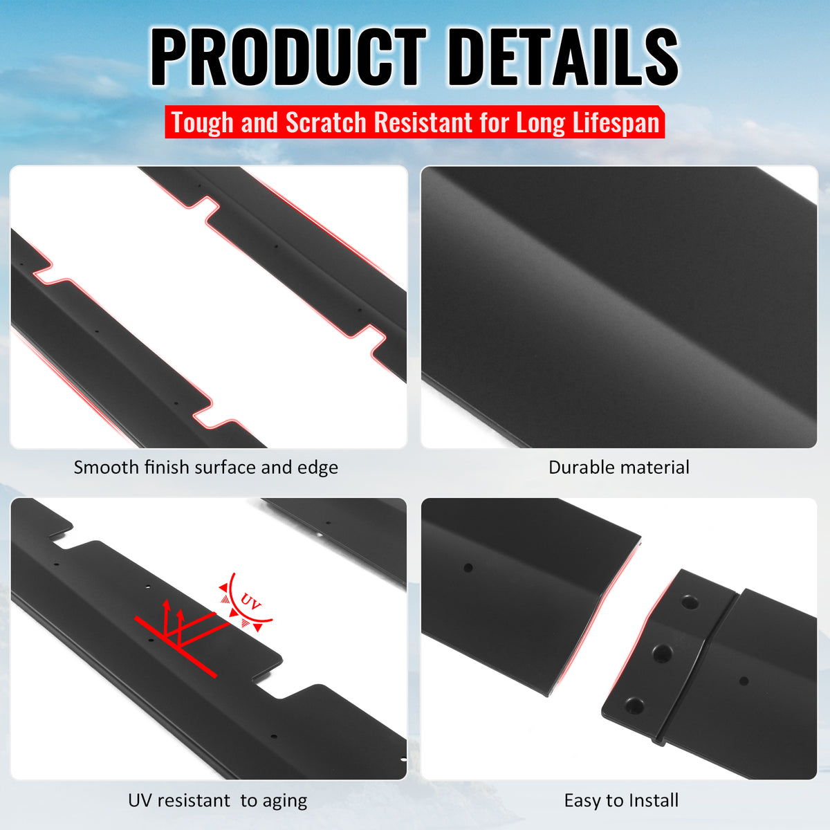 Fits 20-23 Dodge Charger Widebody Side Skirts Matte Black Rocker Panel Extension