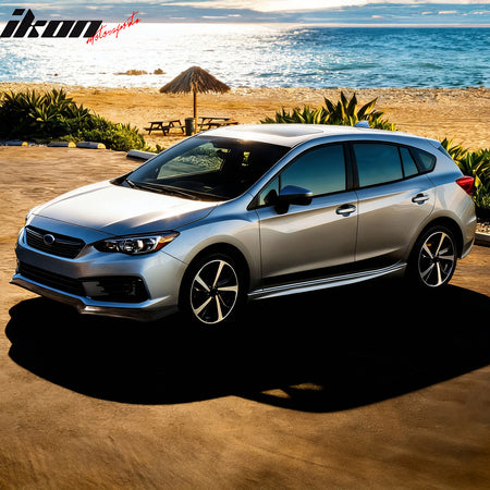 IKON MOTORSPORTS Front Bumper Lip, Compatible with 2020-2023 Subaru Impreza 4DR Sedan 5DR Hatchback, IKON 6 Style Unpainted Black PU Poly Urethane Air Dam Chin Spoiler Protector Splitter 1PC Body Kit