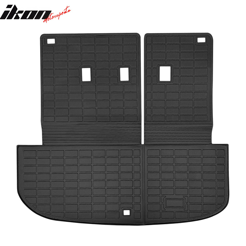 IKON MOTORSPORTS TPE Cargo Trunk Liner with Backrest Mat, Compatible with 2020-2025 Hyundai Palisade, Custom Fit All Weather Protection Heavy Duty Rear Trunk Tray Cargo Mats Protector, Black