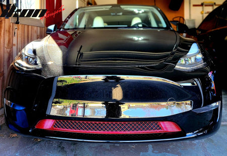 Fits 20-24 Tesla Model Y Air Vent Cover Intake Inlet Front Lower Grille Red ABS