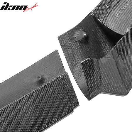 Fits 20-25 Tesla Y Track Pack Carbon Fiber Gloss Black Front Bumper Lip - 3PCS