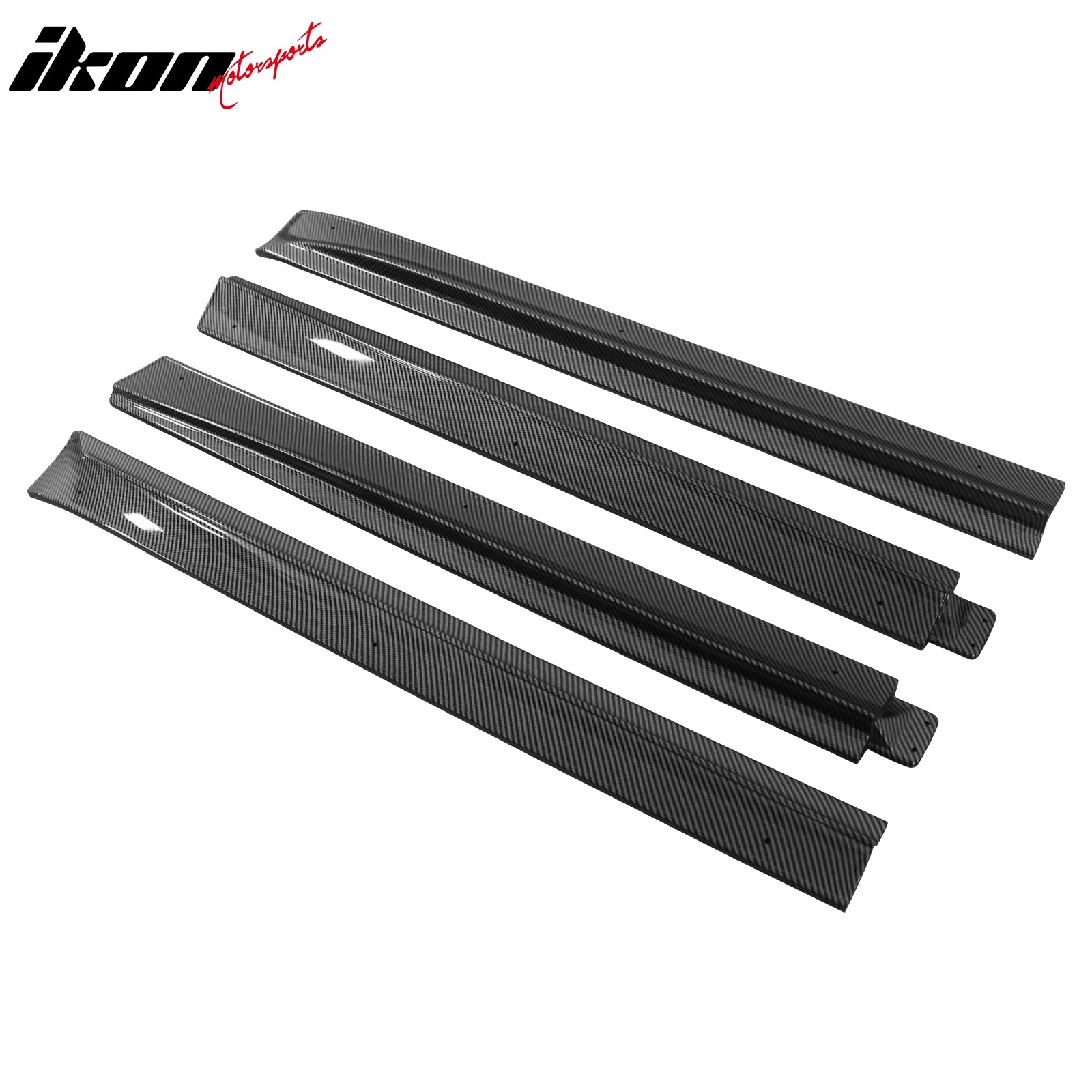 Fits 20-24 Tesla Model Y Carbon Fiber Print Side Skirts Extension Splitter ABS