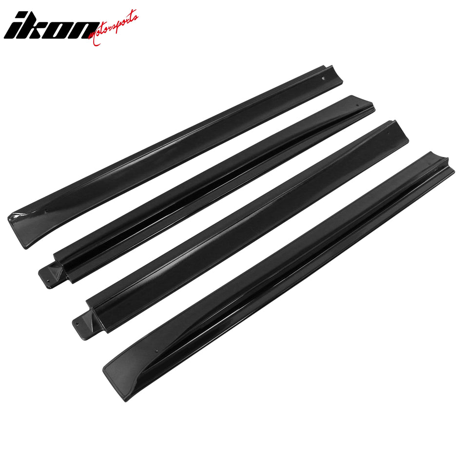 IKON MOTORSPORTS, Side Skirts Diffuser Compatible with 2020-2024 Tesla Model Y, Blow Molding ABS Gloss Black Rocker Panel Splitter Side Underbody Spoiler