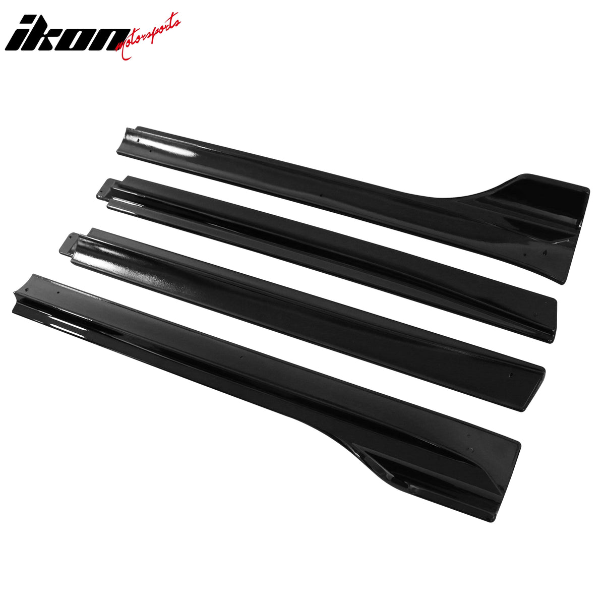 IKON MOTORSPORTS, Side Skirts Diffuser Compatible with 2020-2024 Tesla Model Y, IKON V3 Style Blow Molding ABS Gloss Black Rocker Panel Splitter Side Underbody Spoiler