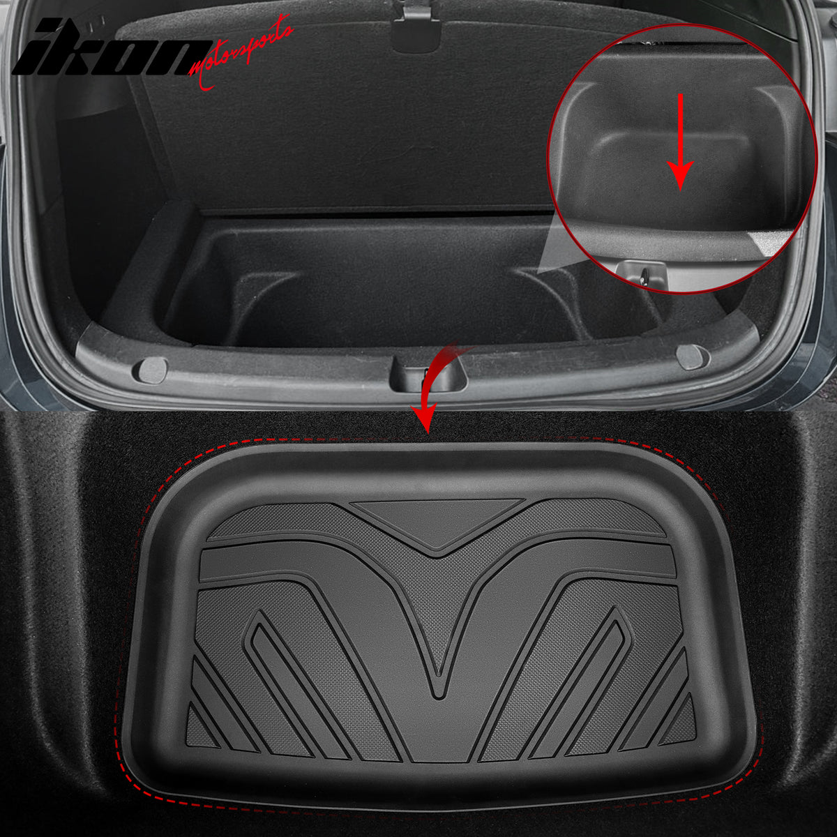 Fits 20-25 Tesla Model Y Rear Storage Cargo Floor Liner Cover Trunk Mat 3D TPE