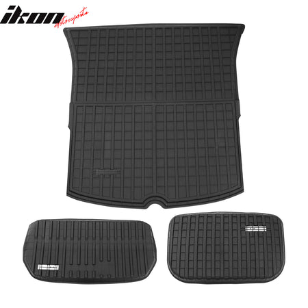 Fits 20-25 Tesla Model Y All Weather Trunk Mats Cargo Liner Injection TPE - 3PCS