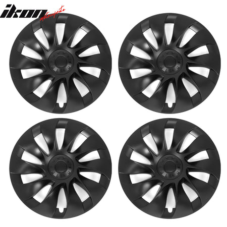 Fits 20-24 Tesla Model Y 20'' V1 Style Wheel Covers Hubcaps Rim Matte Black 4PCS
