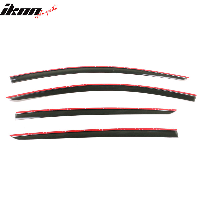 Fits 20-24 Tesla Model Y Tape-On Window Visors Sun Rain Guards Deflectors 4PCS