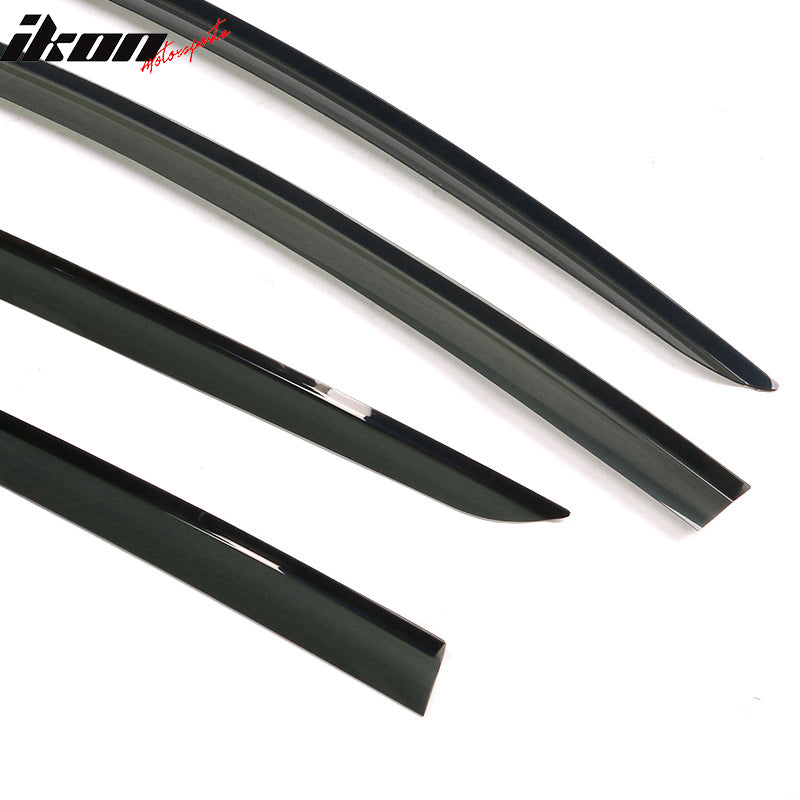 Fits 20-24 Tesla Model Y Tape-On Window Visors Sun Rain Guards Deflectors 4PCS